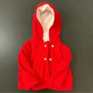 Carter's Baby Girl Red Pea Coat 12 months